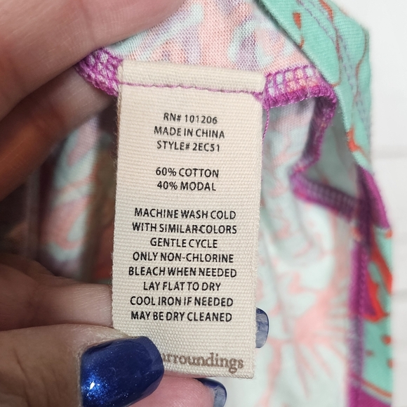 Soft Surroundings Floral V-Neck Tee - Picture 7 of 9